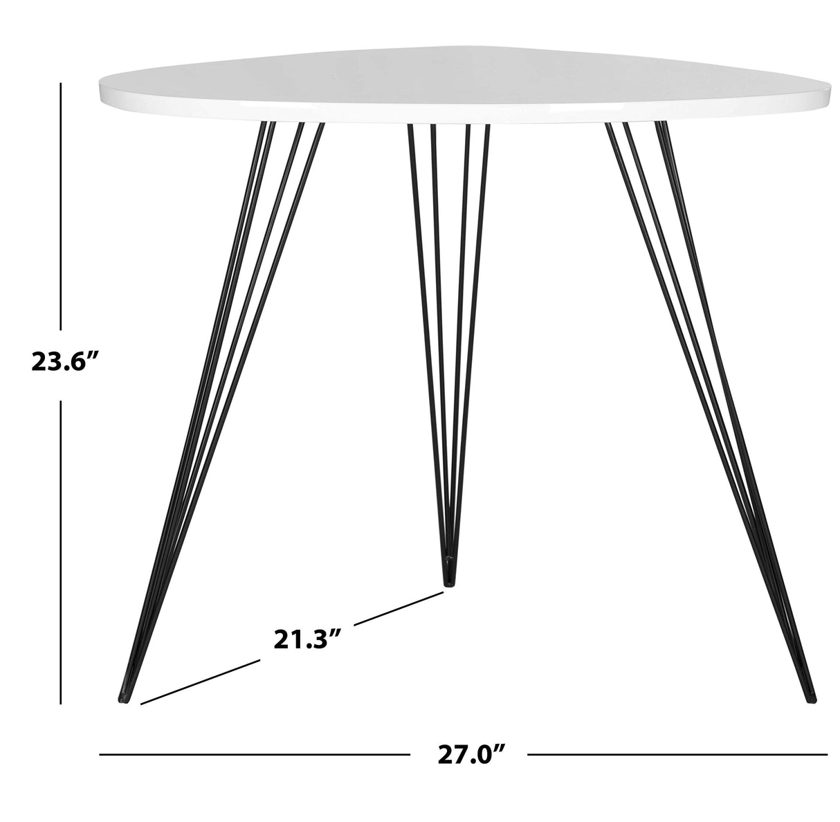 Home Collection Wynton Mid-Century Modern White and Black End Table