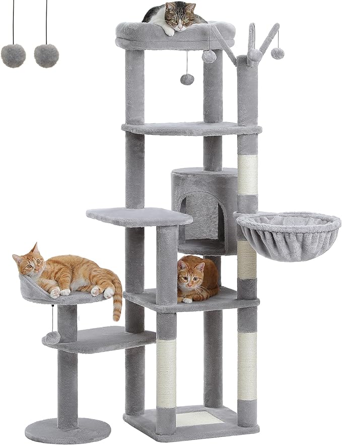 Cactus Cat Tree, Tall Cat Tree for Large Cat, Multi-Level Cat Tower