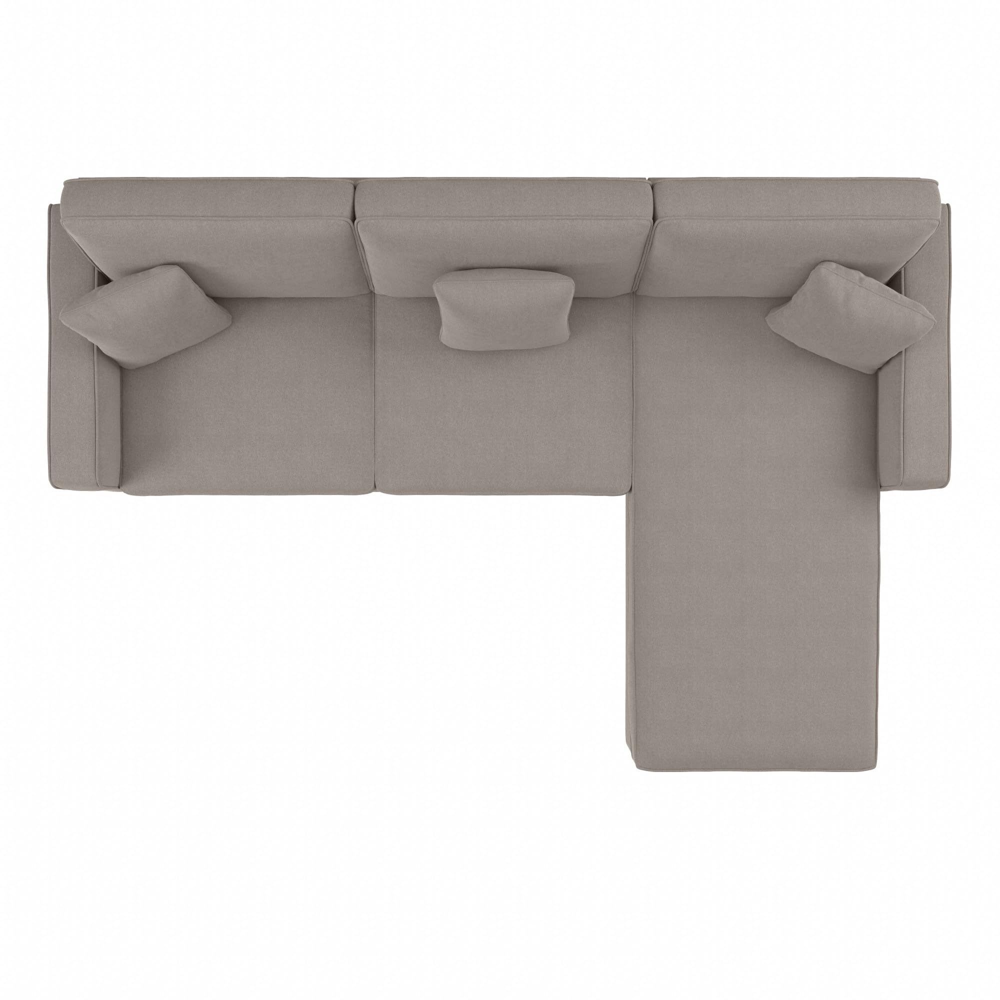 102 Inch Sectional Couch with Reversible Chaise Lounge, Modern Living Room