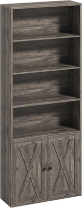 Industrial Bookshelves and Bookcases with Doors Floor Standing 6 Shelf Display Storage