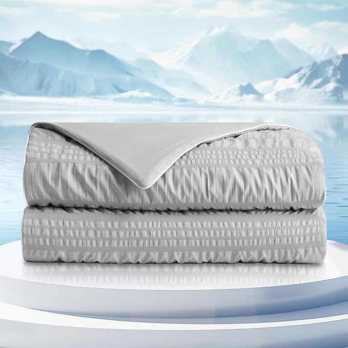 Sustainable Cotton Filled Medium Warmth Breathable Hypoallergenic Comforter, White, Full/Queen