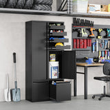 Metal Garage Storage Cabinet with 2 Drawers, 71" Heavy Duty Tool Cabinet with 2 Door