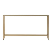 Darrin Narrow Mirrored Top Console Table, 56", Metallic Gold