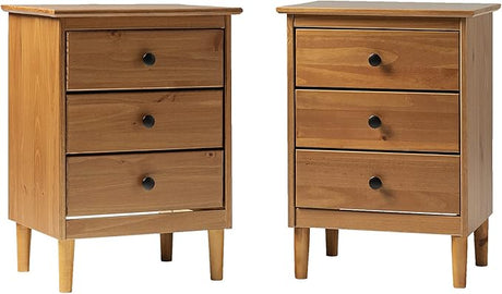 Myron Modern 2 Piece Solid Wood 3 Drawer Nightstand Set