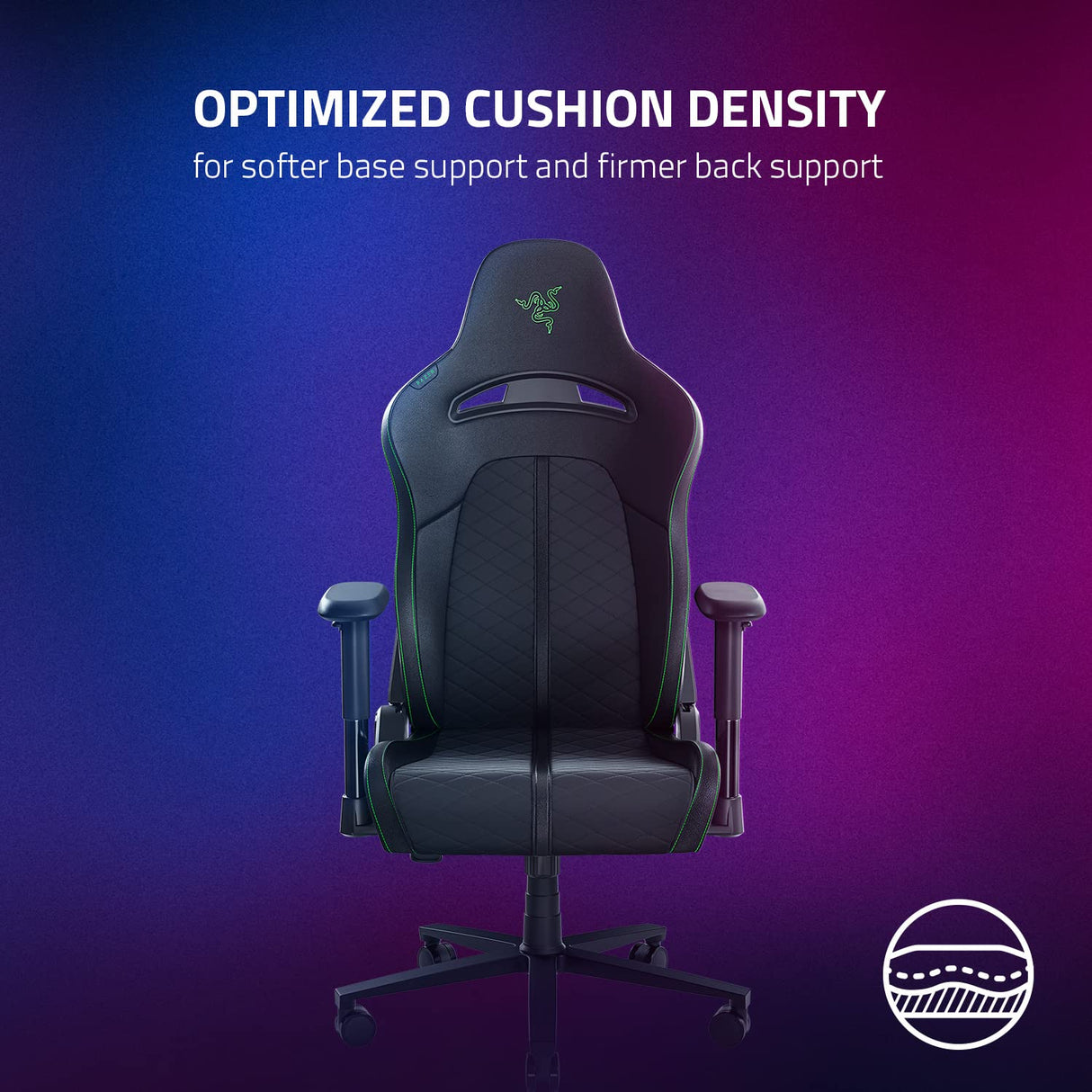 Enki X Essential Gaming Chair: All-Day Comfort - Built-in Lumbar Arch