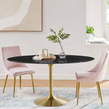 Modway Lippa Dining Table, 60", Gold Black