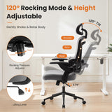 Office Chair, High Back Desk Chair with Adjustable Lumbar Support & Headrest,