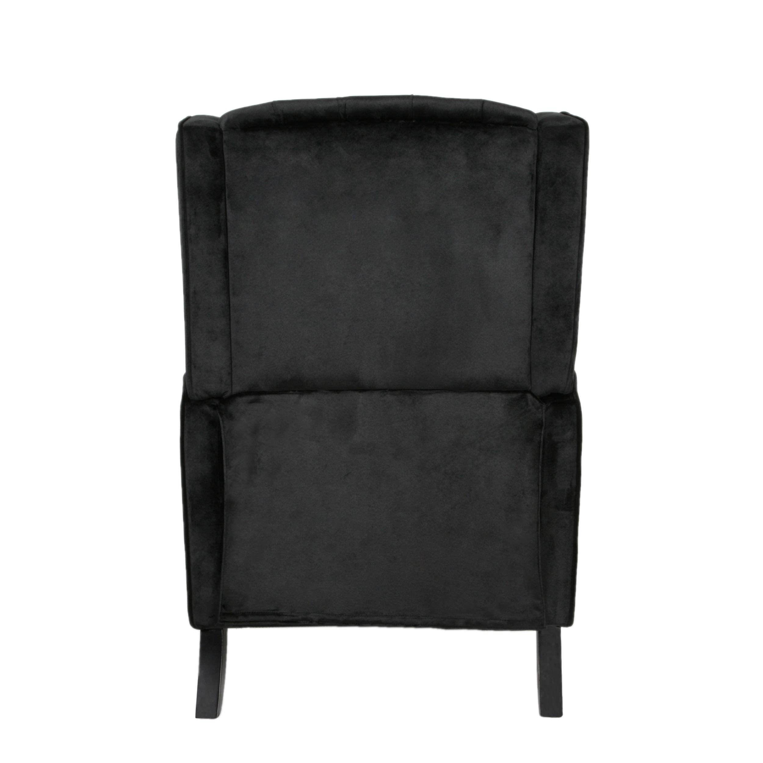Knight Home Diana Wingback Recliner, Black + Dark Brown