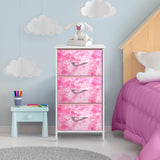 Nightstand Storage Organizer Chest with 3 Drawers - Kids Girls