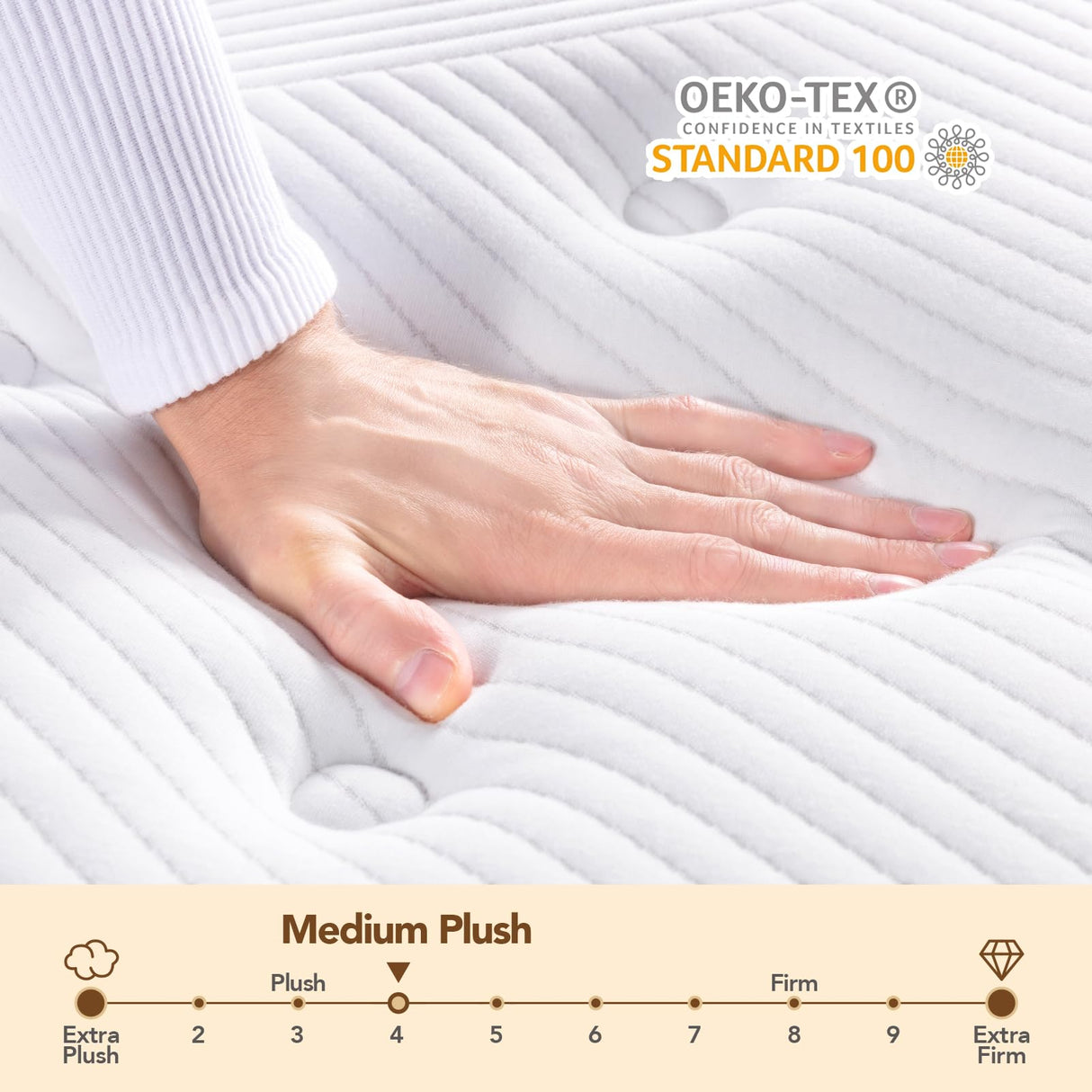 Queen Mattress, Lechepus 14Inch Medium Plush Queen Size Mattress in Box