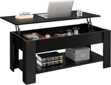 Lift Top Coffee Table w/Hidden Storage Compartment and Storage Shelf - Lift Tabletop