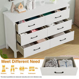 JOZZBY Dresser for Bedroom with 6 Drawers, Modern White Dresser with Metal Handles, Wood Storage Organizer Chest of Drawers for Nursery, Hallway