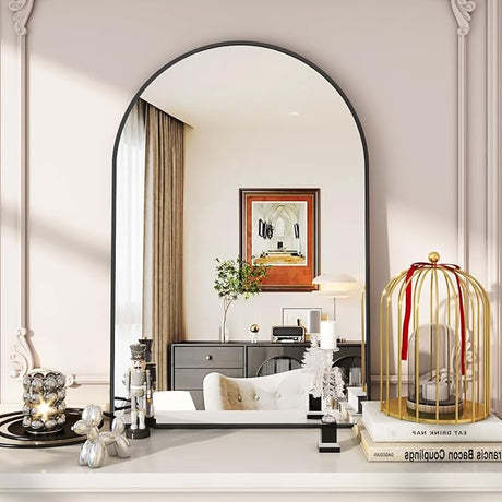 Arched Wall Mirror, 31 x 32 inch Arch Bathroom Mirror, Wall Mounted Vanity Mirror