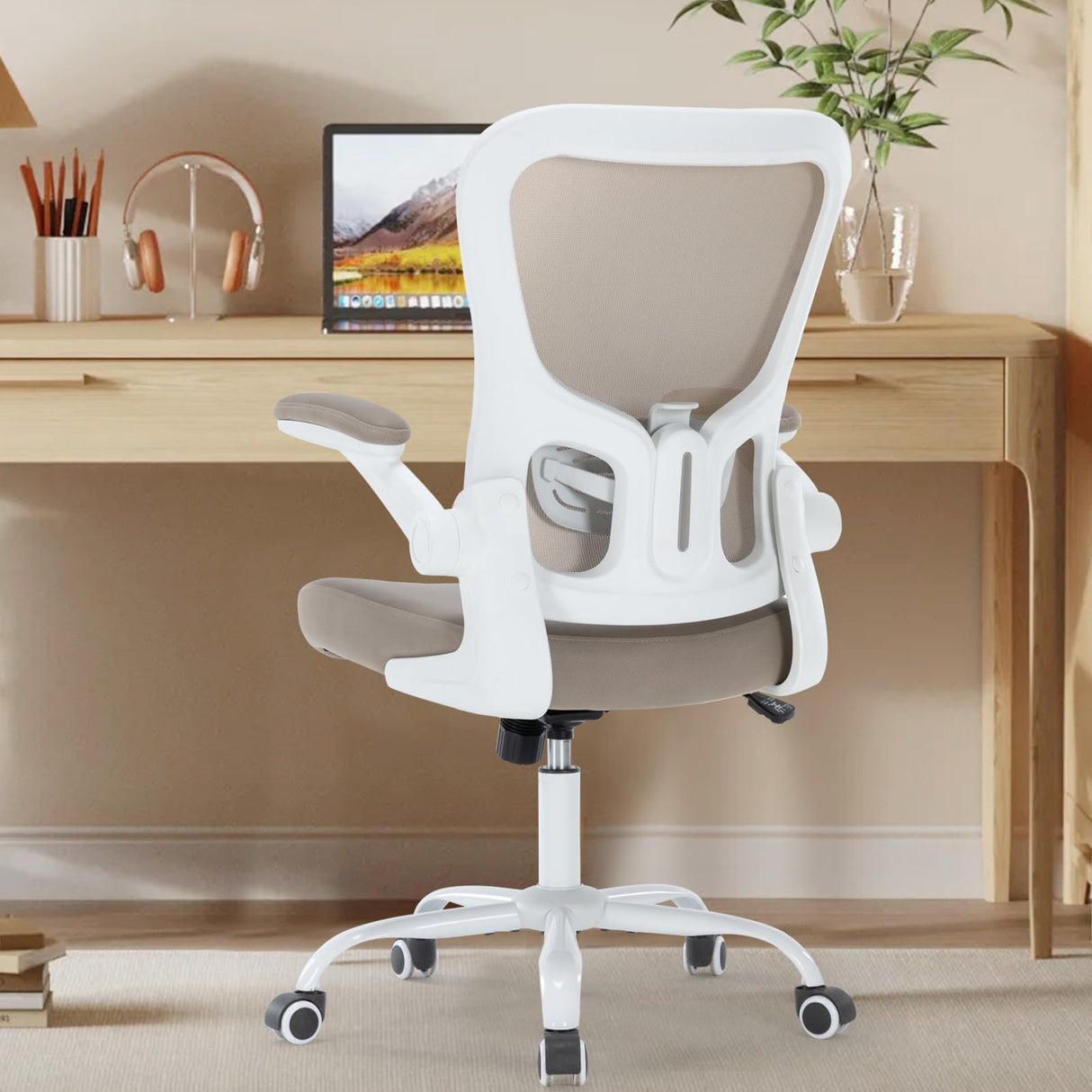 Ergonomic Office Chair, Home Office Desk Chair PU Leather Computer Chair