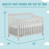 Ashton 4-In-1 Convertible Crib In Grey, Greenguard Gold, JPMA Certified, Non-Toxic