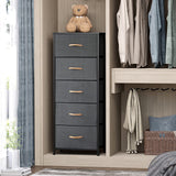 Vertical Dresser Storage Tower - Sturdy Steel Frame, Wood Top, Easy Pull Fabric