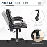 Mid Back Home Office Chair with 2-Point Lumbar Massage, USB Power, Faux Leather