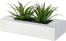 10-inch Artificial Green Grass Plants in Decorative Black