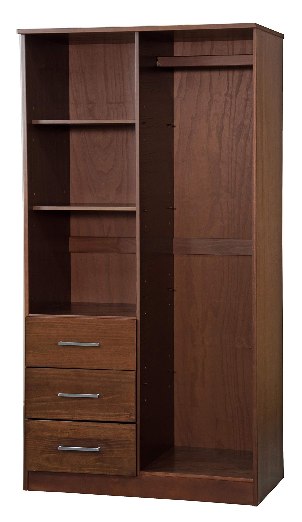 100% Solid Wood Metro 2-Door Wardrobe w/Raised Panel Doors