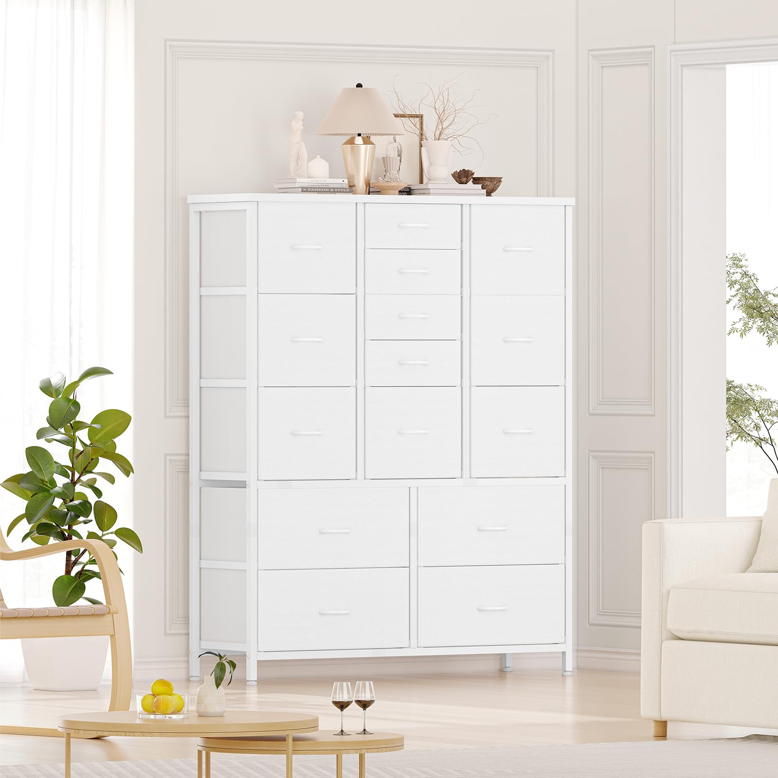 Dresser, Tall Dressers for Bedroom, Large Chests of Drawers, Fabric Storage Dresser