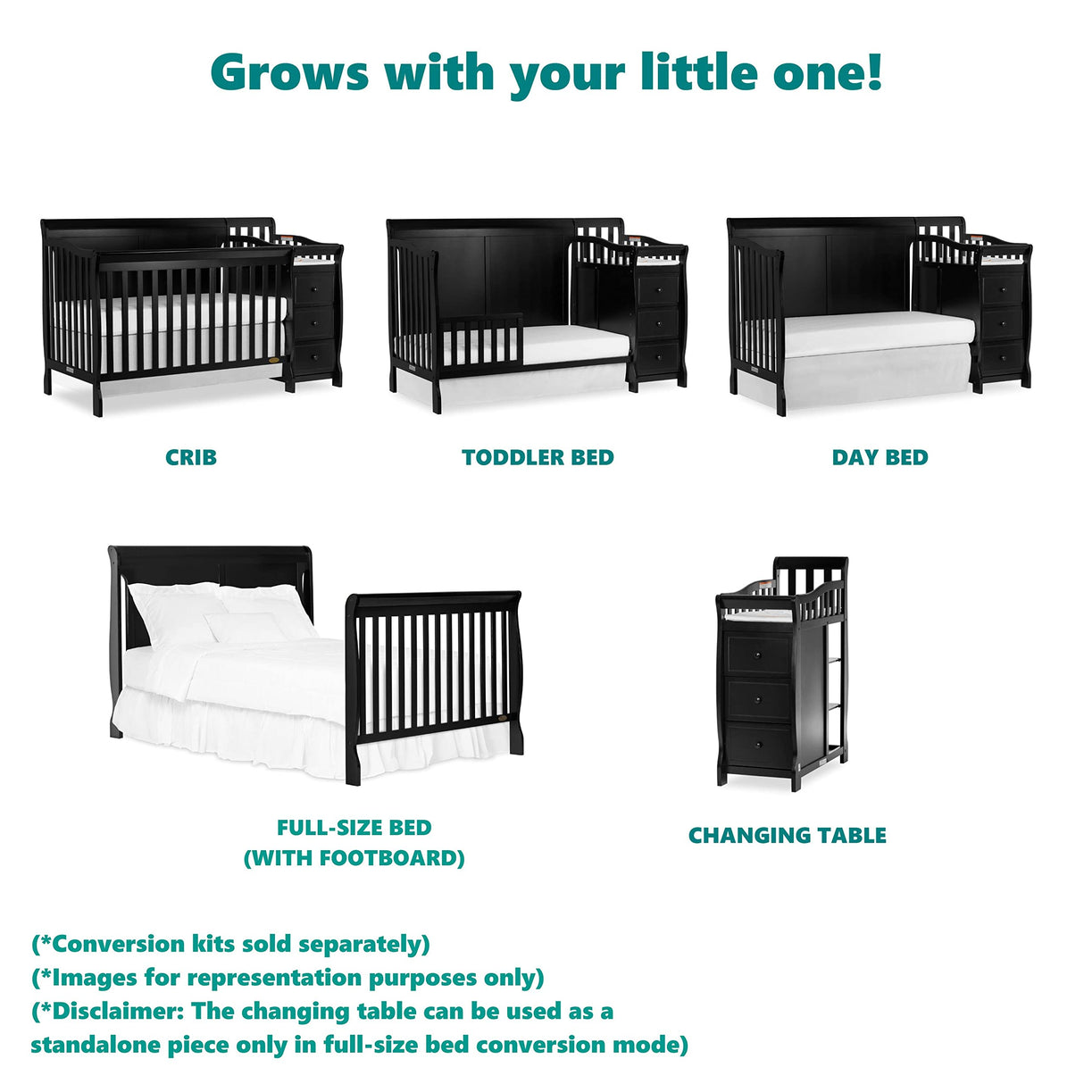 5 in 1 Brody Convertible Crib with Changer