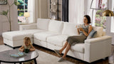 Sectional Couch Sofa for Living Room: Modular L Shaped Furniture Set - Beige Oversized