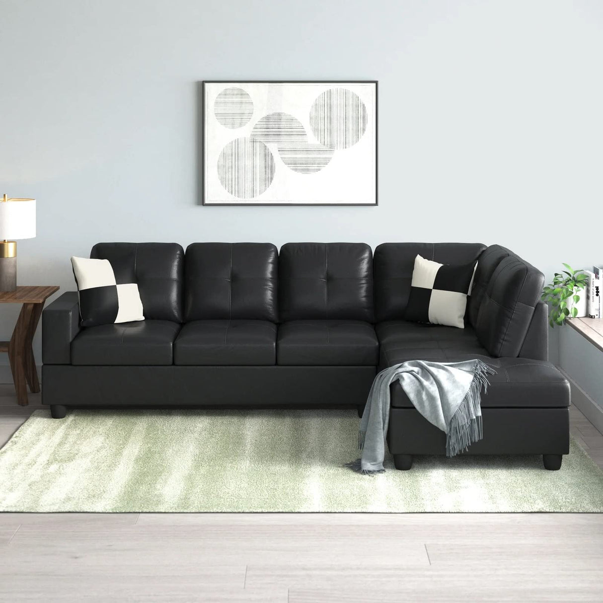 Genesis Sectional Sofa L-Shape-PU Leather, Right Facing