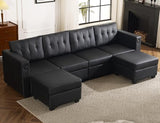 6 Seat Modular Sectional Sofa with Storage & USB Ports, 108" Velvet Couches for Living Room