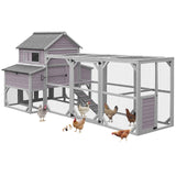 Chicken Coop Outdoor 135" Super Large Wooden Chicken House Poultry Cage