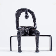 Bronze Melancholy Statue Sculpture, Modern Abstract Thinker Grief & Emptiness