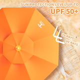 Beach Umbrella 6.5FT Portable - Patio Umbrella with Sand Anchor Tilt Vent - UPF50+ UV Protection