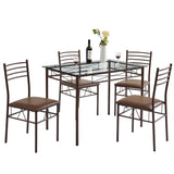 Kitchen Dining Room Table and Chairs [4 Placemats Included] 5-Piece Dinette Sets