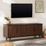 Genia Mid-Century Modern Solid Wood Stand for TVs up to 65 Inches, Walnut