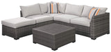 Outdoor Cherry Point 4 Piece Seating Set with Ottoman