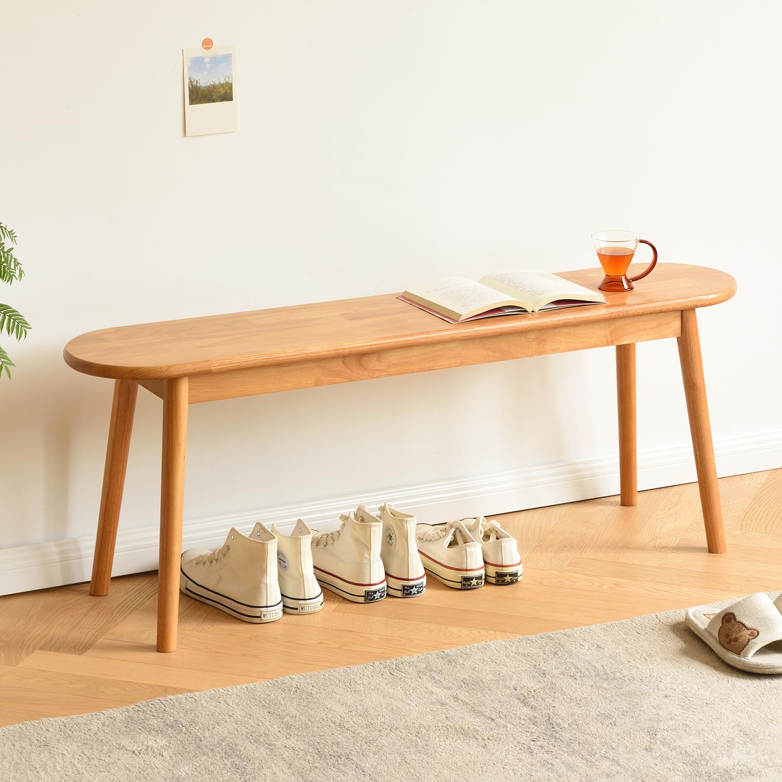 Solid Wood Bench, Entryway Wooden Bench, Kitchen Dining Table Bench