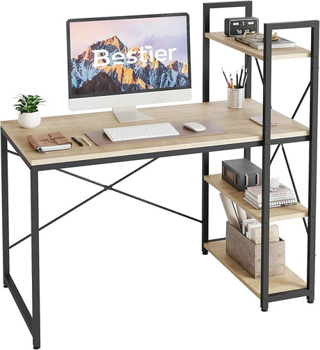 47 Inch Computer Desk with Adjustable Shelves, Simple Writing Desk