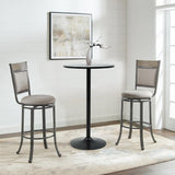 Round Bar Table 40" Height Modern Pub Table with Solid Top and Sturdy Metal Base