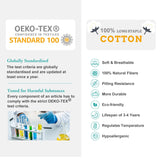 MILDLY 100% Long Staple Cotton Duvet Cover Set Gradient Blue Leaves Printed Comforter Cover Set Farmhouse Plant Comforter Cover Set