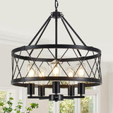 5-Light Farmhouse Chandelier for Dining Room, Rustic Wood Chandelier for Over Table