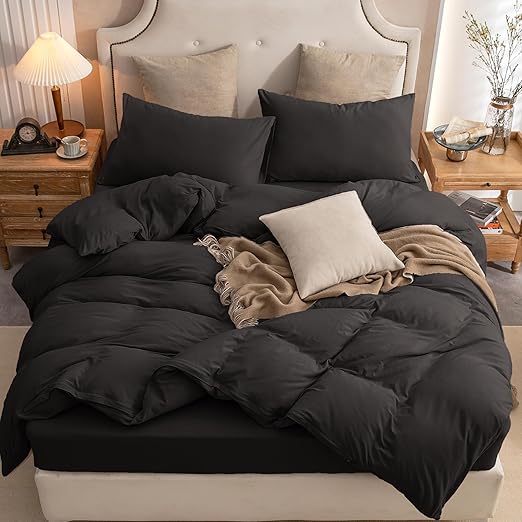 Jersey Knit Duvet Cover Set 100% T-Shirt Cotton Super Soft Comfy 3pc Bedding