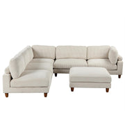 Free Combination Convertible Modular Sectional Sofa with Movable Ottomans ,