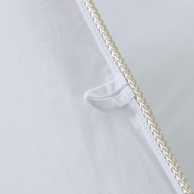 All-Season Goose Down Feather Fiber Comforter Queen Size Duvet Insert, Exquisite Pinch