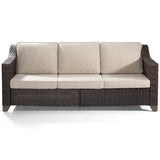 77'' Patio Sofa, All Weather Outdoor Rattan Wicker 3-Seat Sofa