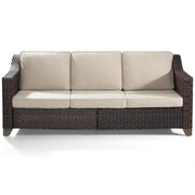 77'' Patio Sofa, All Weather Outdoor Rattan Wicker 3-Seat Sofa