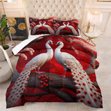 King size Comforter Set White Peacock Romance Comforter Set Comforter Sets Kids