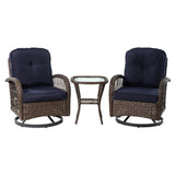 Outdoor Swivel Glider Rocker, Wicker Patio Bistro Set