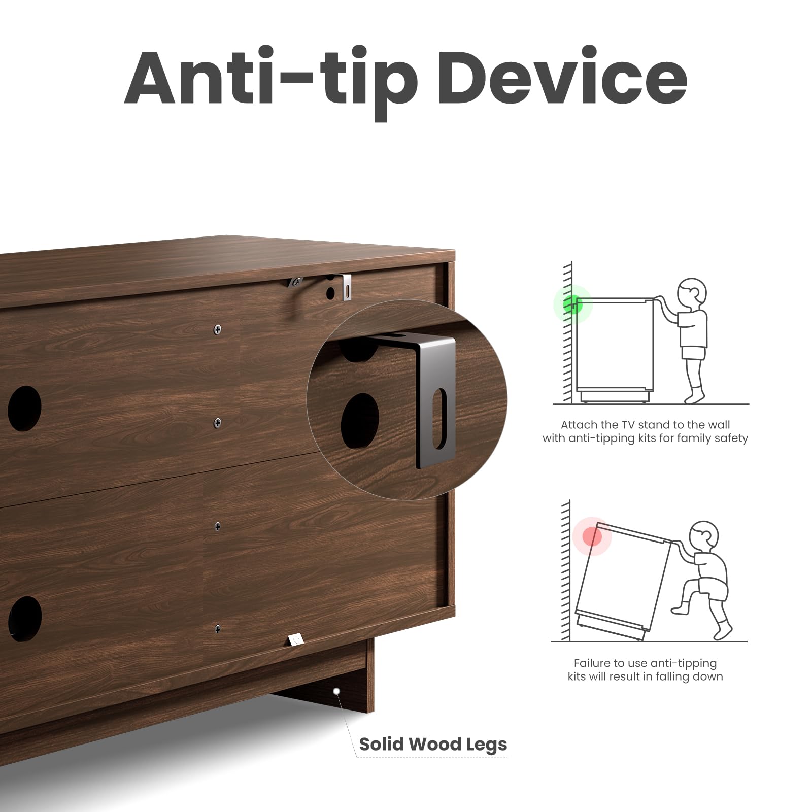 59" Mid-Century Modern TV Stand with Storage