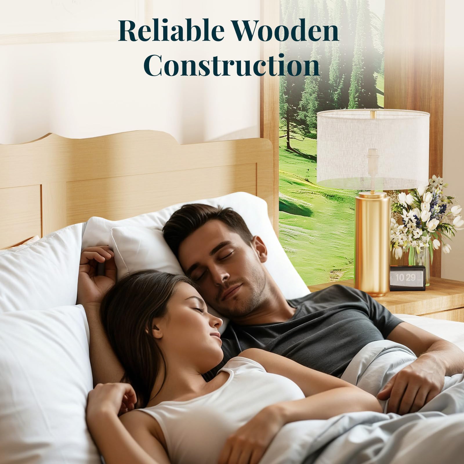 Queen Bed Frame with Headboard and Storage