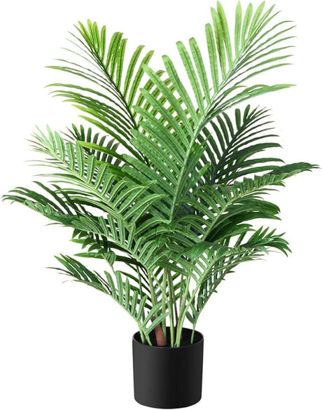 Fopamtri Fake Majesty Palm Plant 3 Feet Artificial Majestic Palm Faux Ravenea Rivularis in Pot for Indoor