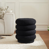 17.5'' Round Ottoman Foot Stool Fabric Storage Footrest Vanity Stool Chair